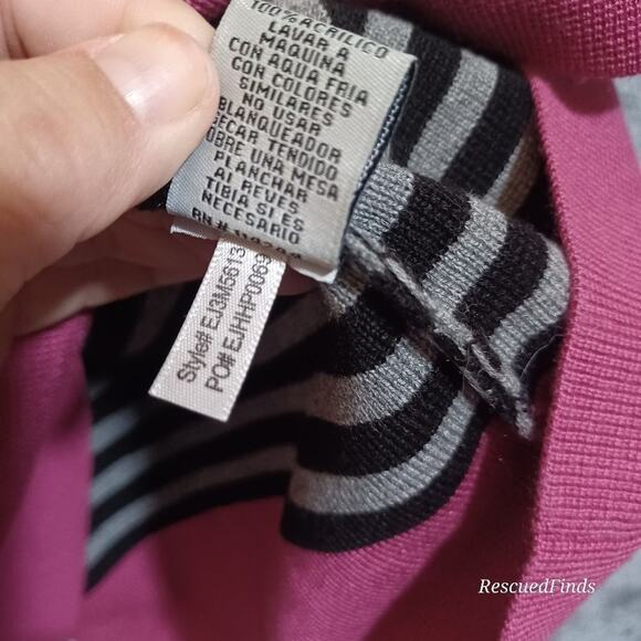 Eliza J Missy Sweater Dress Striped Black Grey Pink - XL - Picture 6 of 8